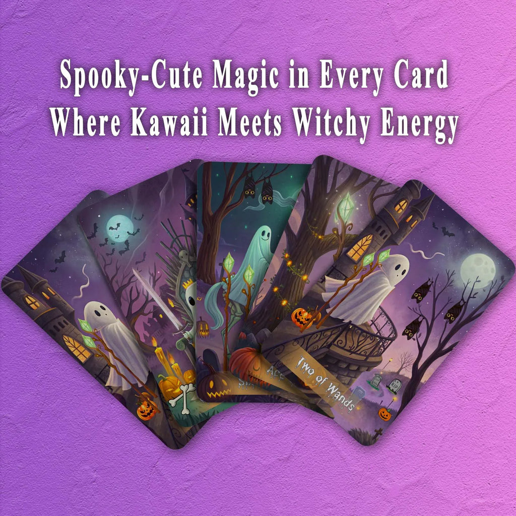 Jeu de Tarot Spooky Cute – 78 Cartes Kawaii & Divination pour Débutants