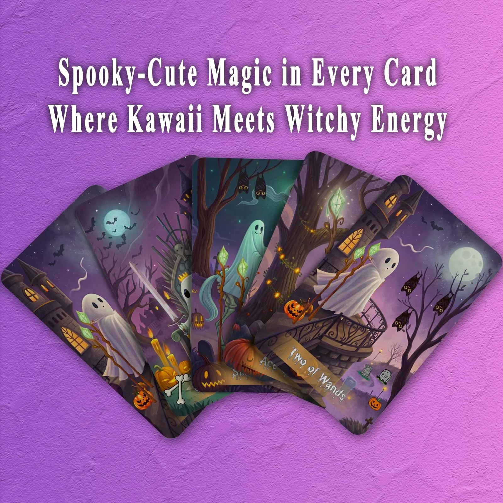 Jeu de Tarot Spooky Cute – 78 Cartes Kawaii & Divination pour Débutants