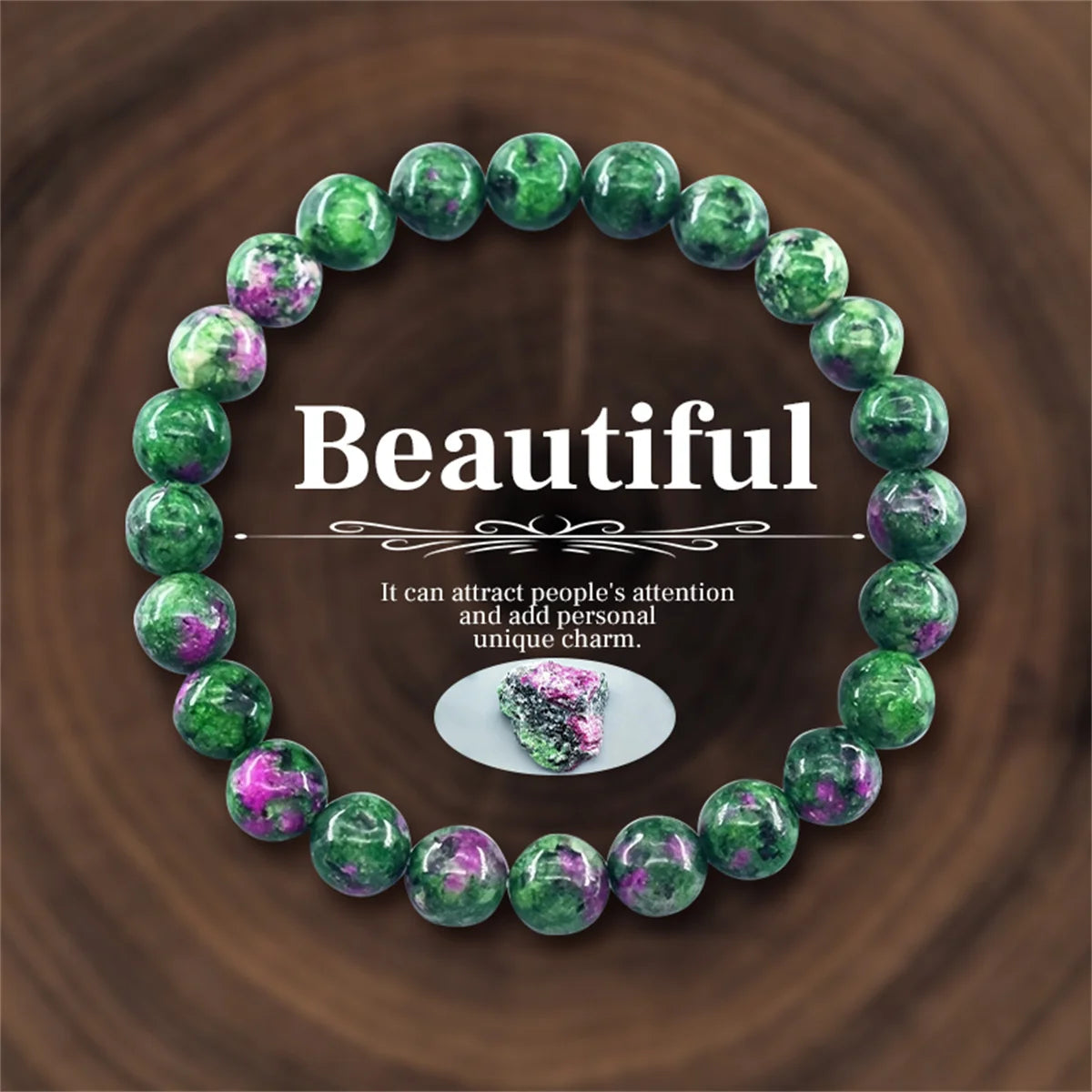 Bracelet en Perles de Pierre Naturelle 8mm – Richesse, Amour & Protection
