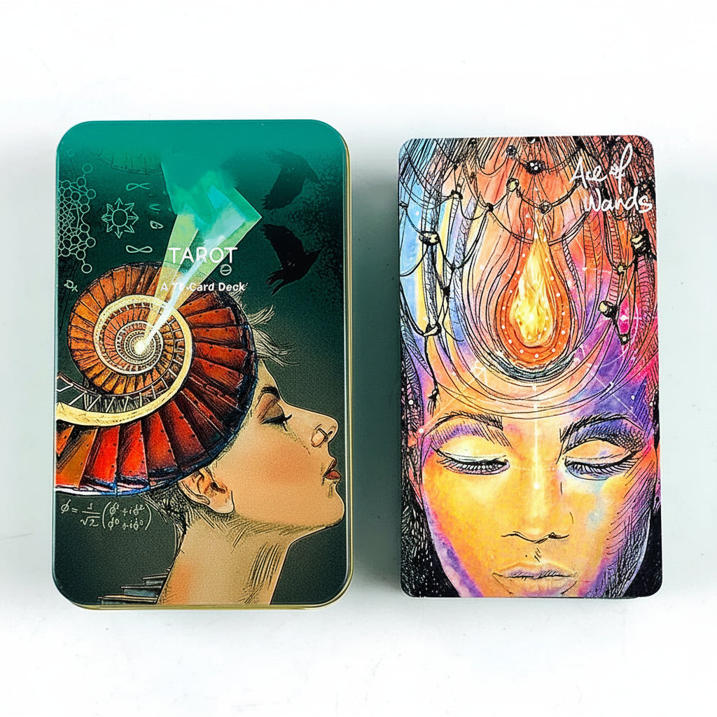 Jeu de Tarot 78 Cartes – Boîte en Métal & Divination du Destin