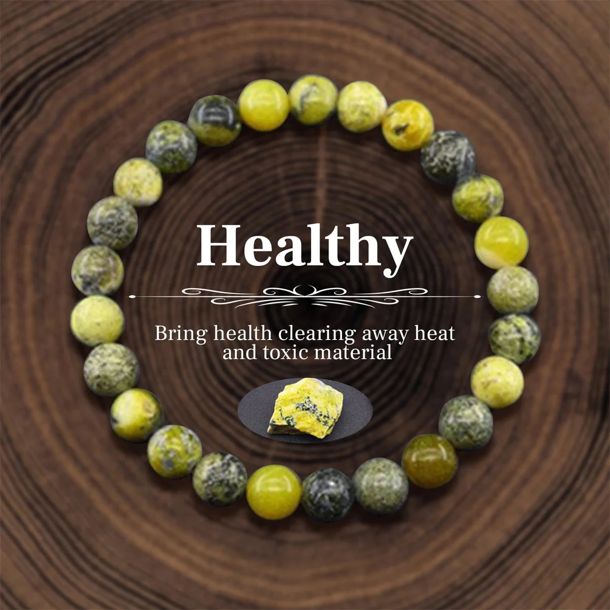 Bracelet en Perles de Pierre Naturelle 8mm – Richesse, Amour & Protection