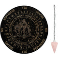 Plateau de Pendule en Bois – Divination & pendule Cristal de Quartz Rose