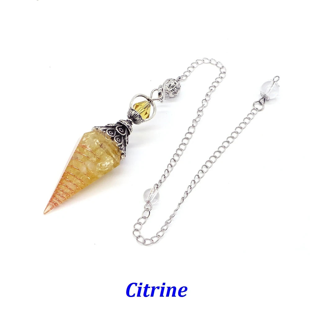 Pendule 7 Chakras – Pierre naturelle & Résine