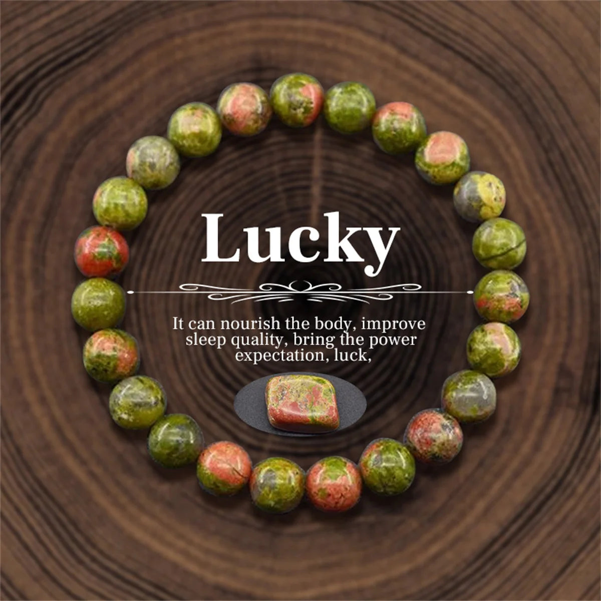 Bracelet en Perles de Pierre Naturelle 8mm – Richesse, Amour & Protection