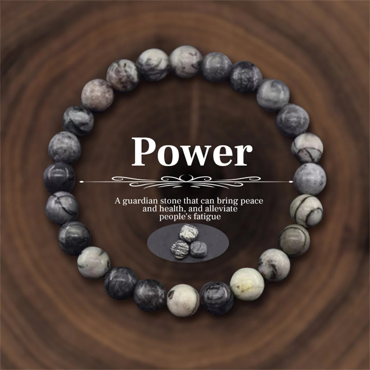 Bracelet en Perles de Pierre Naturelle 8mm – Richesse, Amour & Protection
