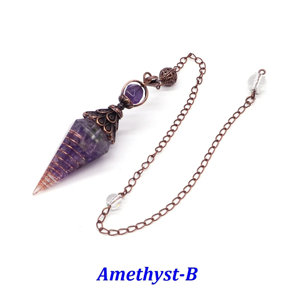 Pendule 7 Chakras – Pierre naturelle & Résine