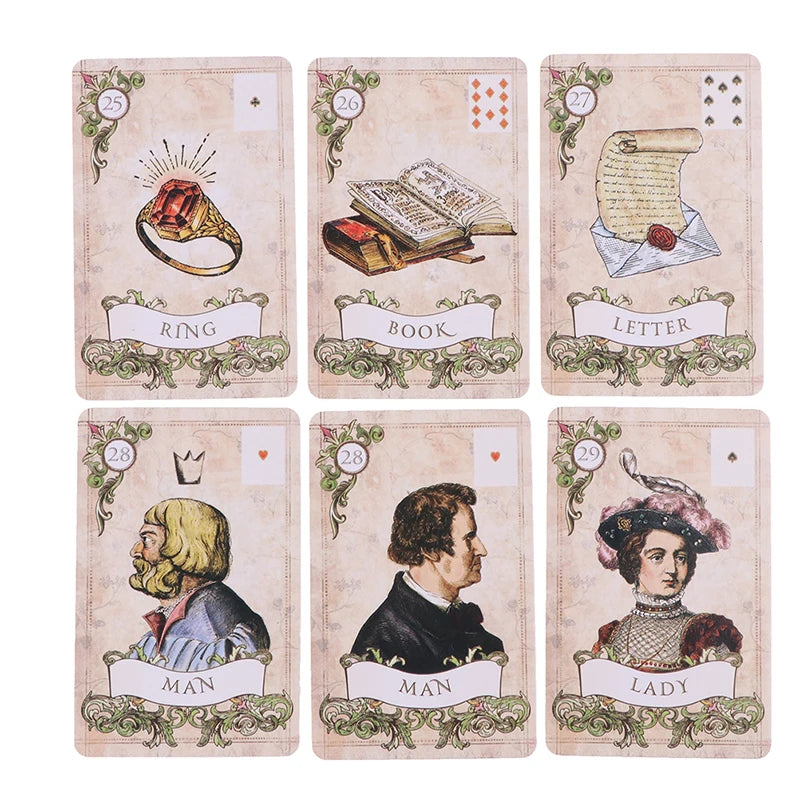 Jeu de Cartes Lenormand Ancien Style – Oracle & Divination