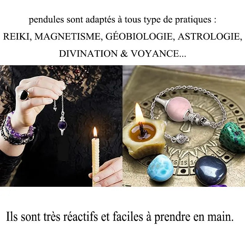 Pendule en pierre naturelle – Radiesthésie & Reiki