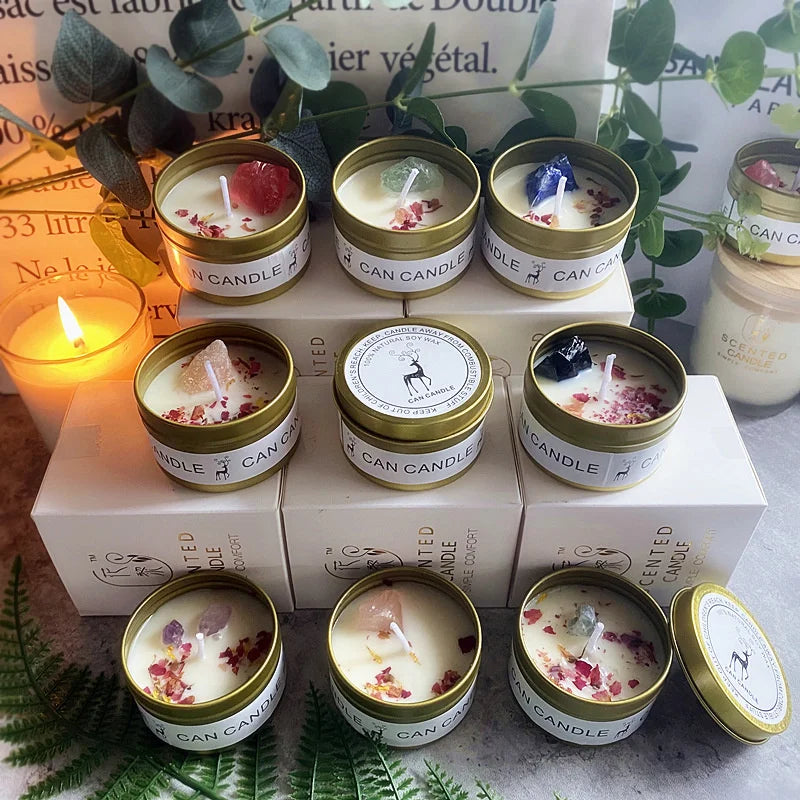 Bougie Parfumée Cristaux & Fleurs Séchées