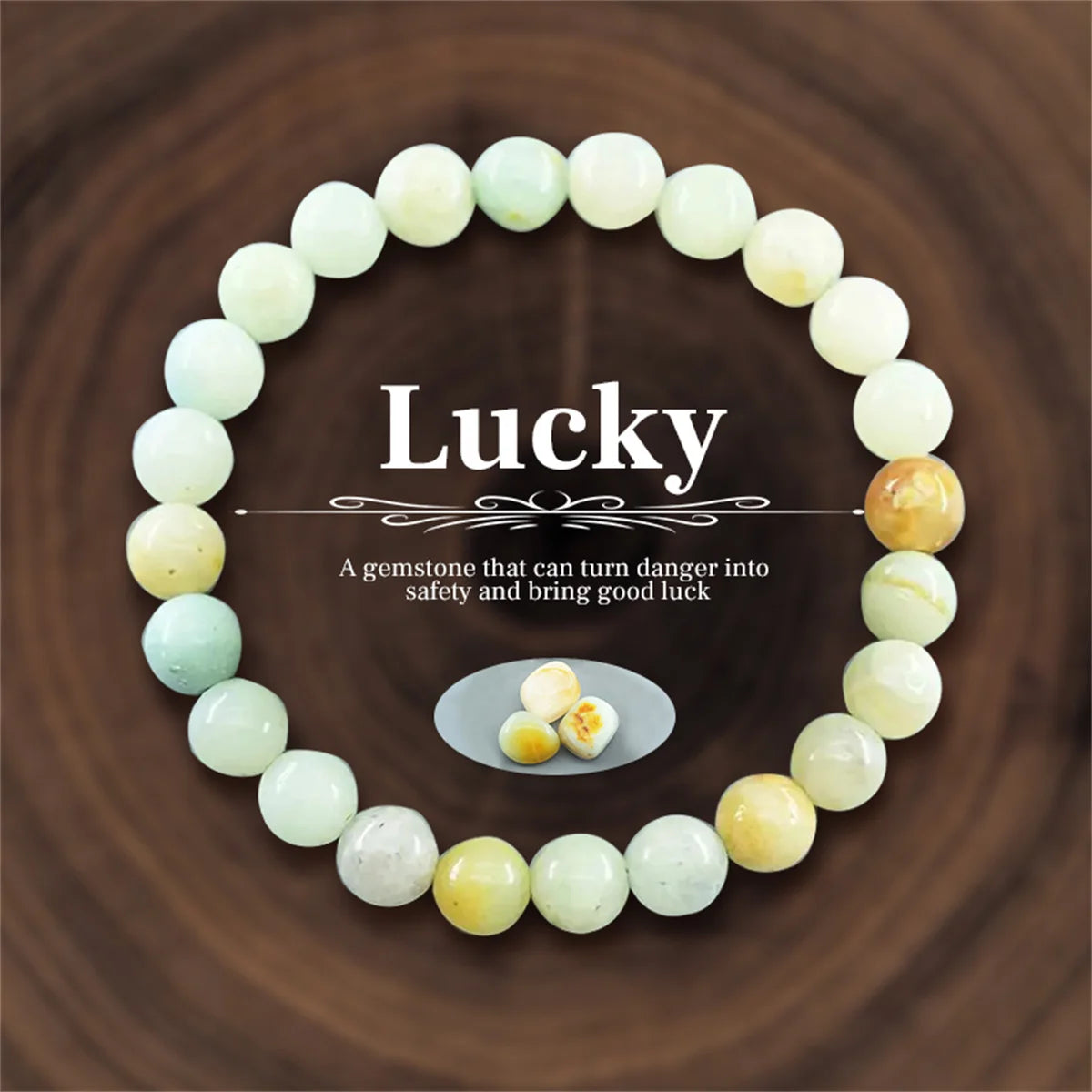 Bracelet en Perles de Pierre Naturelle 8mm – Richesse, Amour & Protection