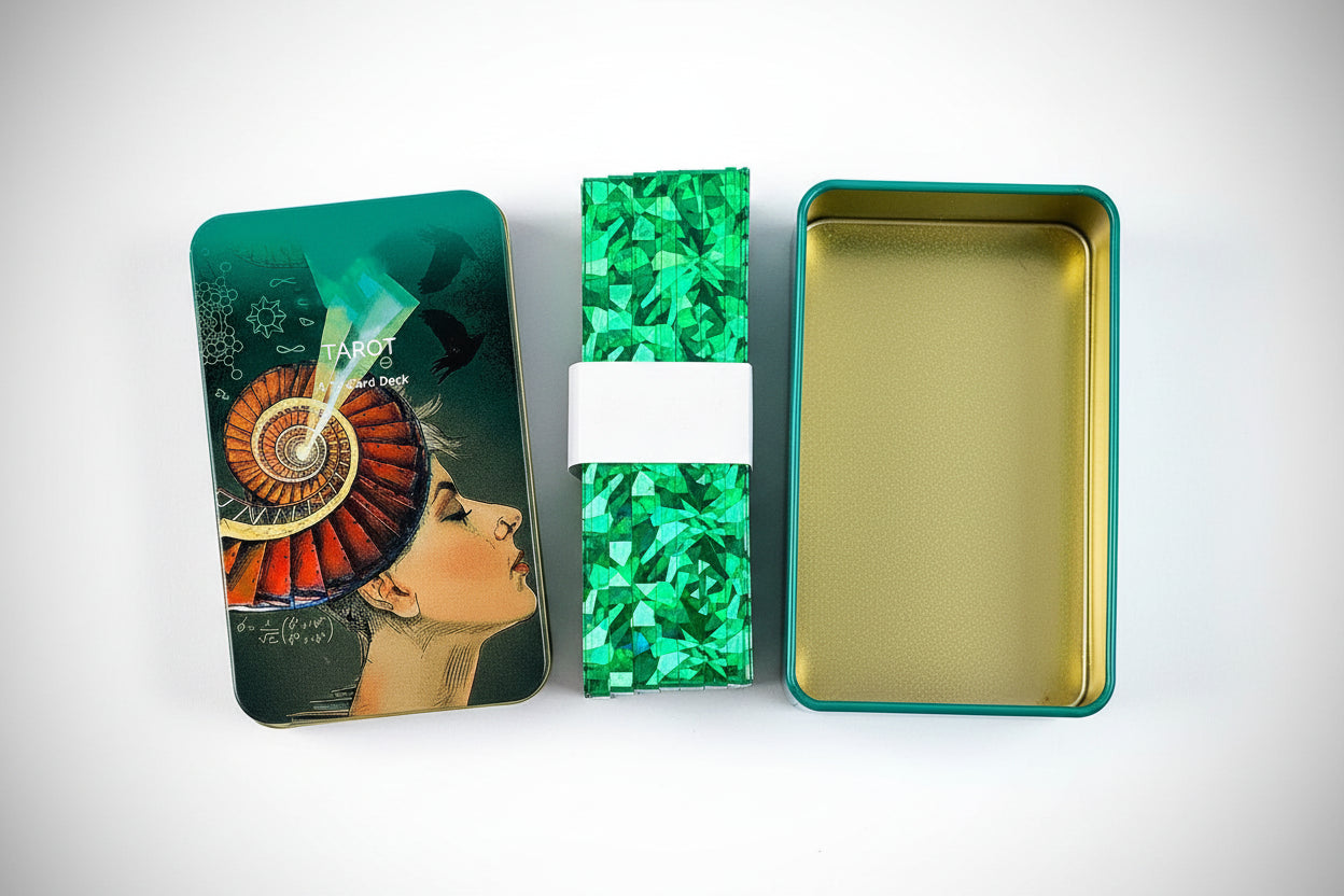 Jeu de Tarot 78 Cartes – Boîte en Métal & Divination du Destin