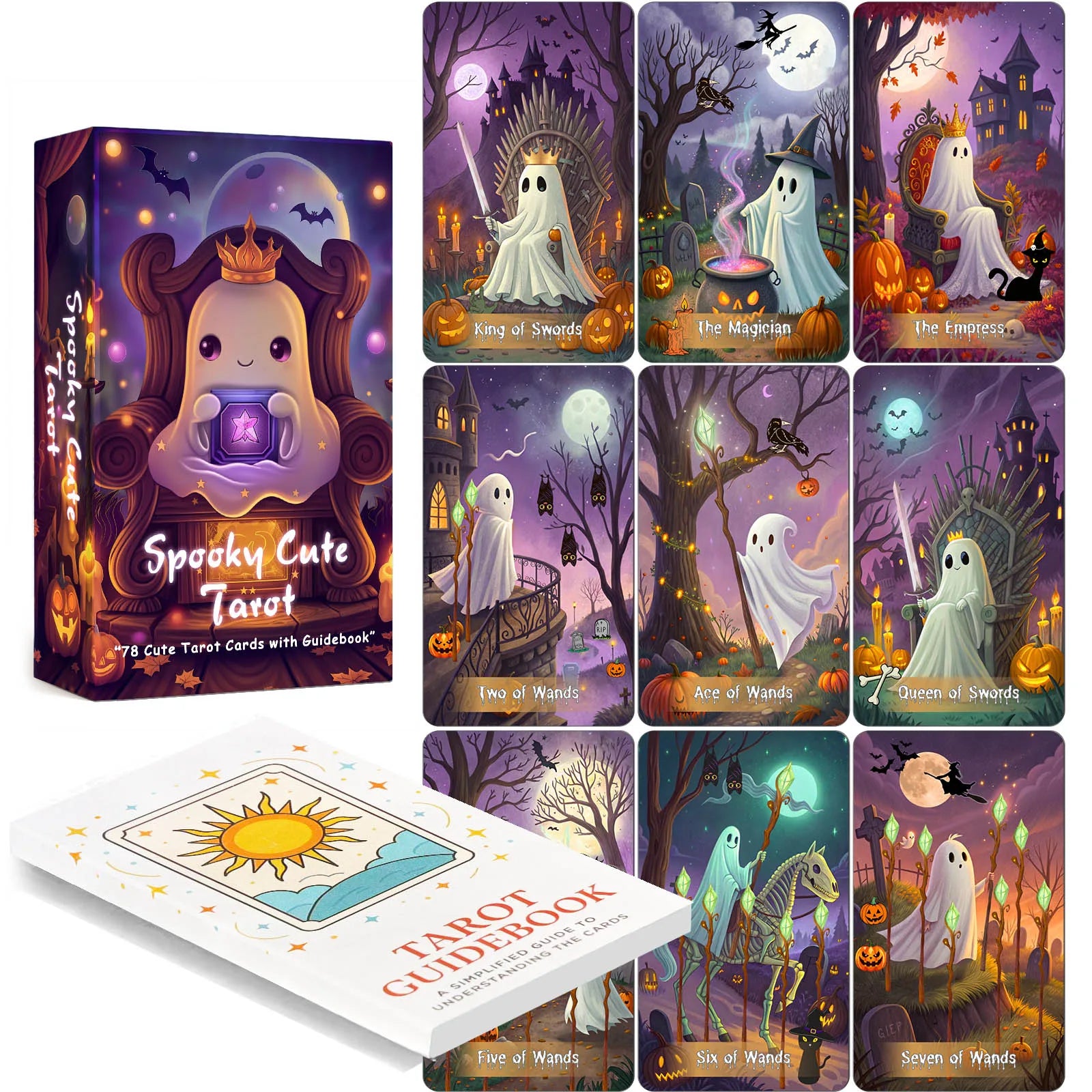 Jeu de Tarot Spooky Cute – 78 Cartes Kawaii & Divination pour Débutants