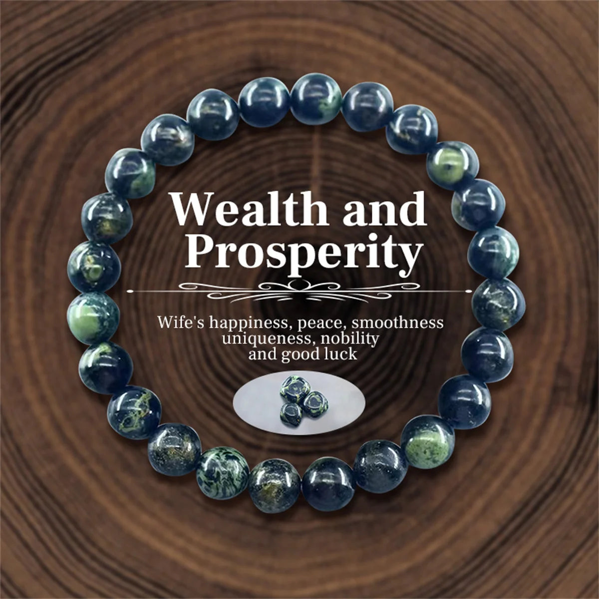 Bracelet en Perles de Pierre Naturelle 8mm – Richesse, Amour & Protection