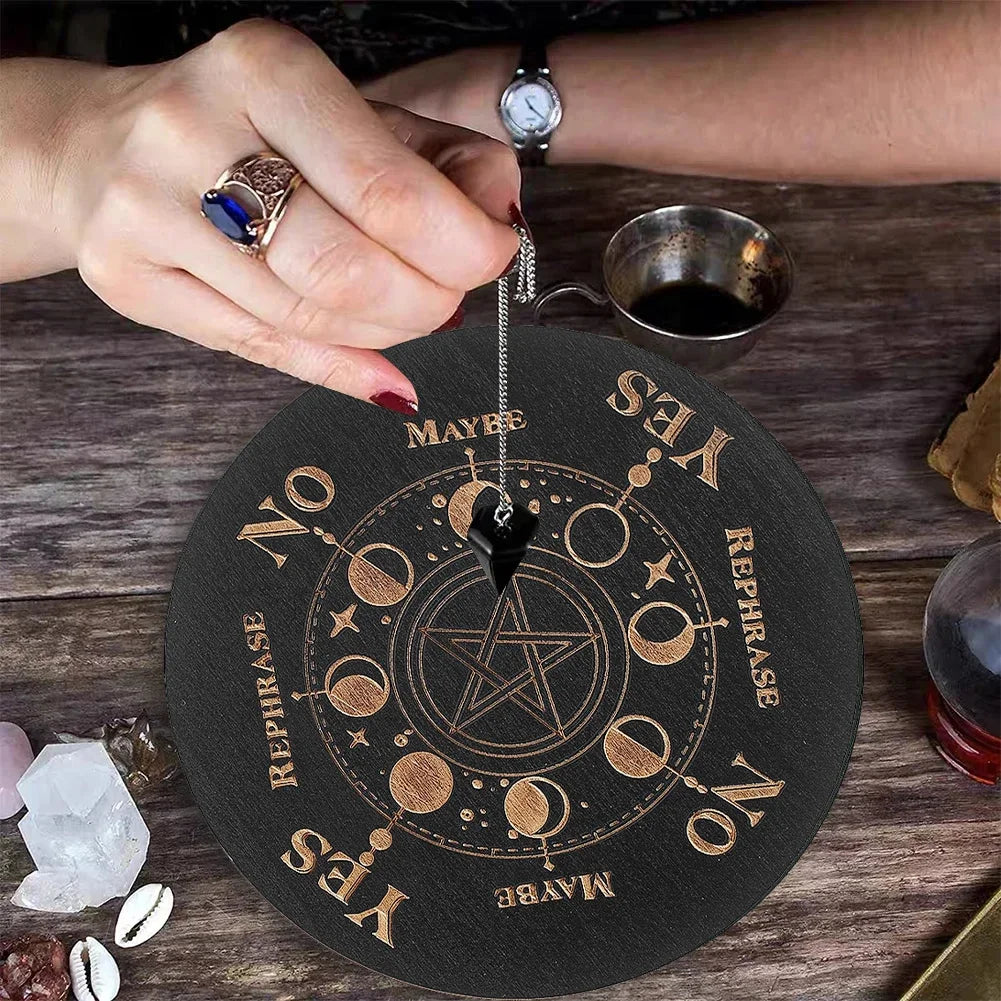 Plateau de Pendule en Bois – Divination & Wicca