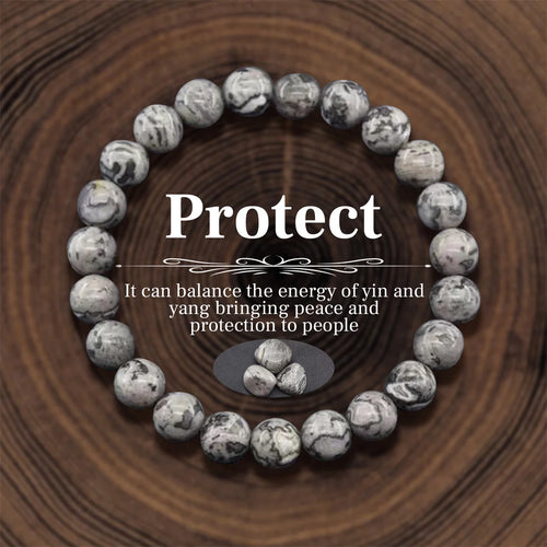 Bracelet en Perles de Pierre Naturelle 8mm – Richesse, Amour & Protection